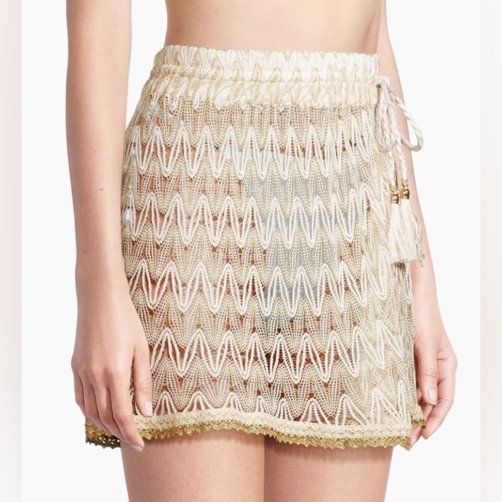 Ramy Brook Cream and Gold Swim Coverup